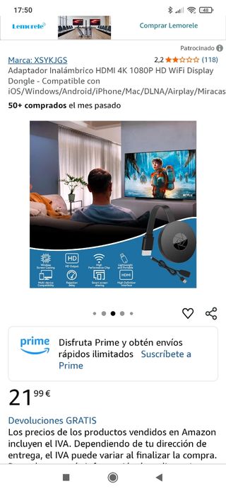 Adaptador Inalámbrico HDMI 4K