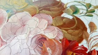 Vassoio vintage metallo fiori