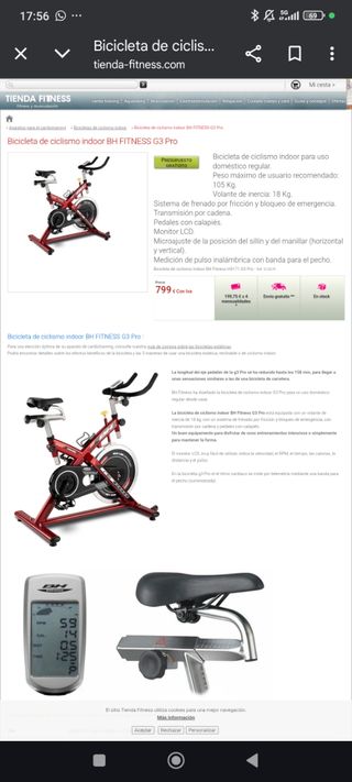 Bicicleta spinning BH G3 PRO