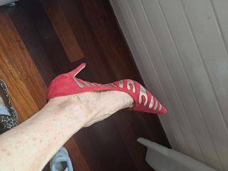 Salón Gloria Ortiz rojo, tacón 8cm, talla 37