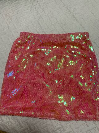 Mini falda lentejuelas rosa