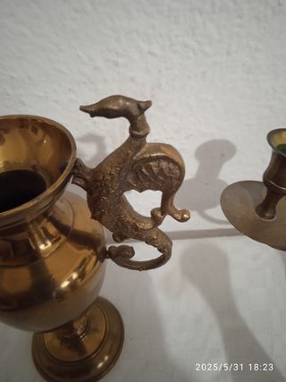 Jarrones latón antiguos India (7)