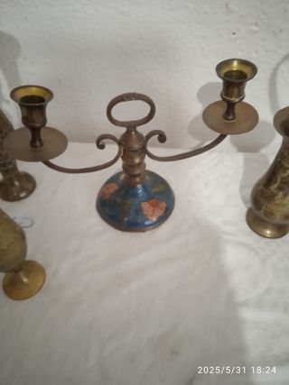 Jarrones latón antiguos India (7)