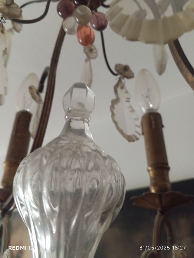 Lámpara araña cristal francesa inicios sigo X X