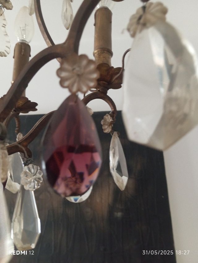 Lámpara araña cristal francesa inicios sigo X X