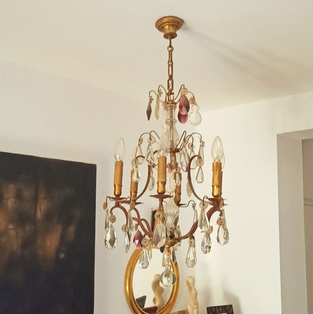 Lámpara araña cristal francesa inicios sigo X X