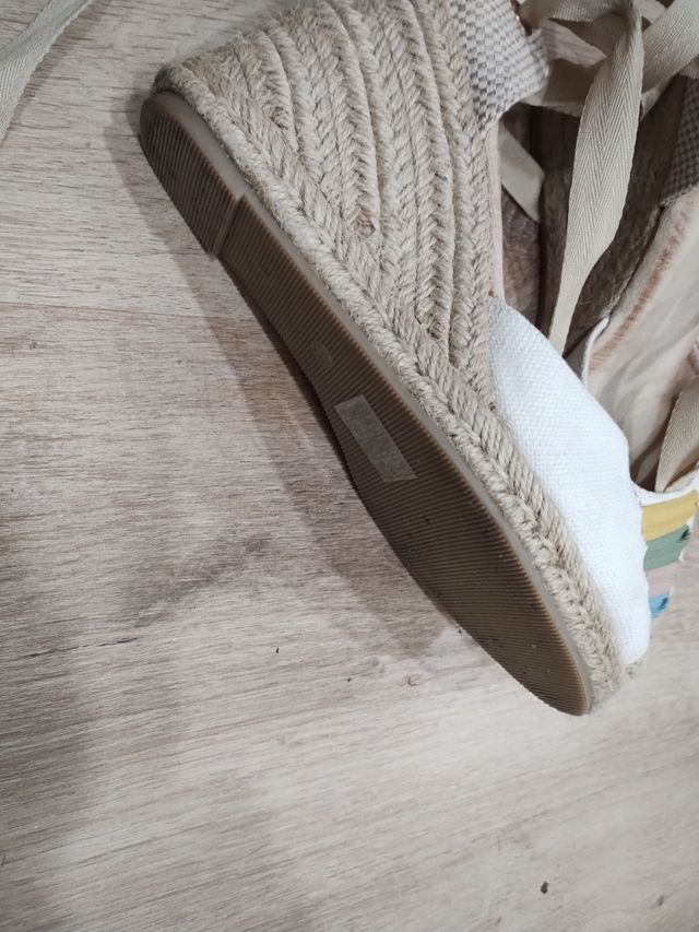 Alpargatas cuña mujer - blancas