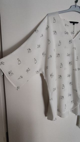 Blusa Elody perritos - blanca - talla XL