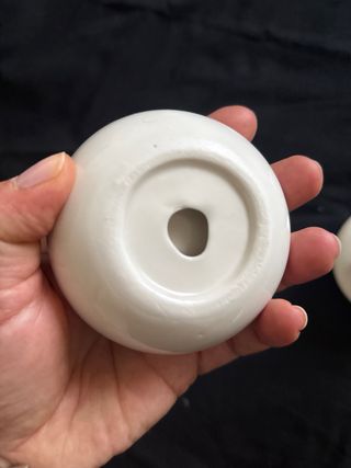 Portacandele vintage ceramica 2pz