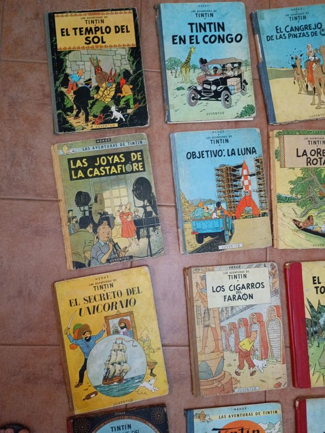 11 tebeos Tintin lomo de tela OFERTA