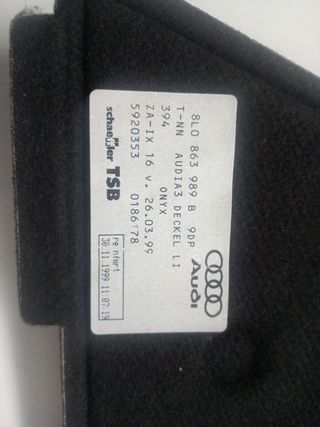 PANELES DE MALETERO AUDI A 3 AÑO 10/01/2000.
