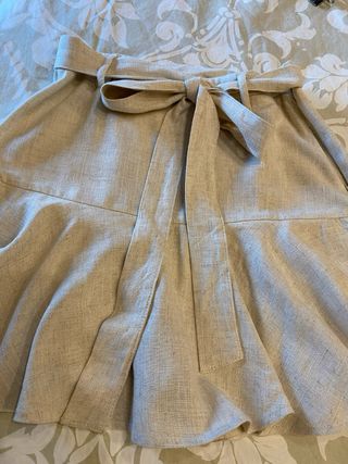 Falda pantalón beige mujer