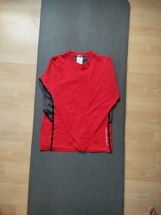 Camiseta Salomon running M roja y gris