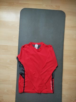 Camiseta Salomon running M roja y gris