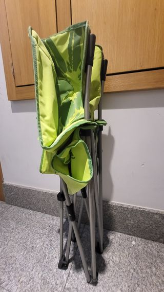 Silla camping plegable verde