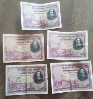 Billetes 50 Pesetas 1928 Velázquez