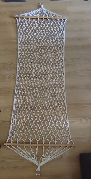 Hamaca blanca algodón-madera