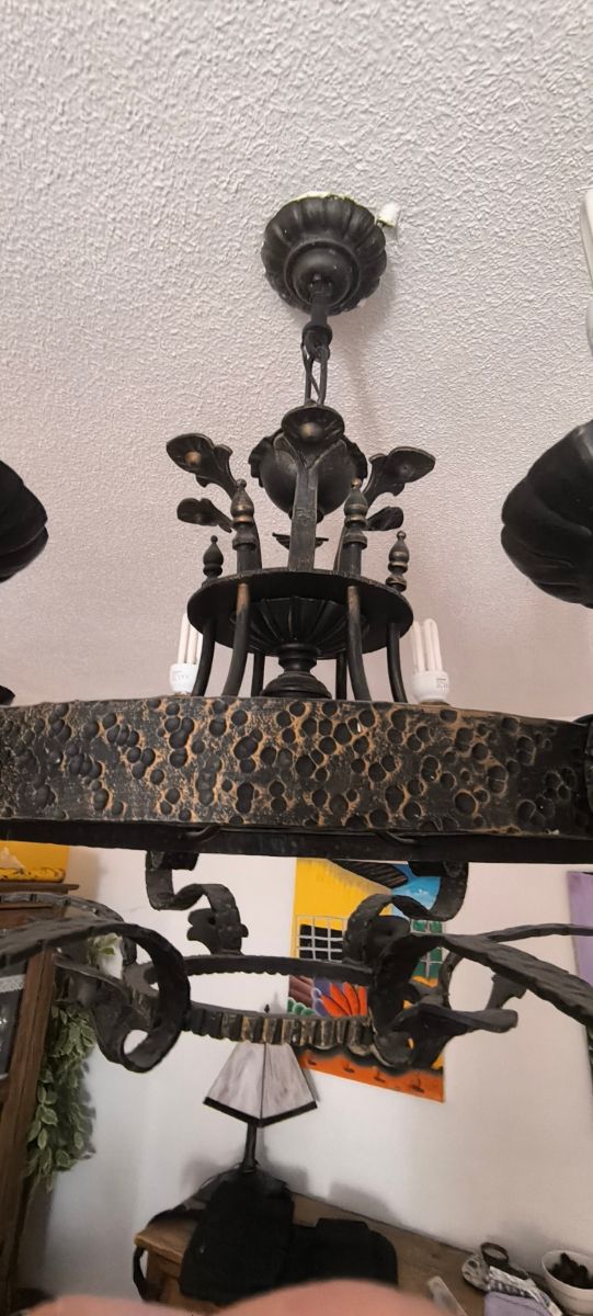 Lampara techo forja negra