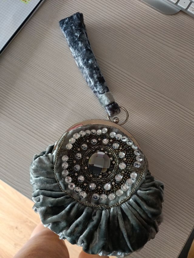 Bolsito terciopelo gris Day a day