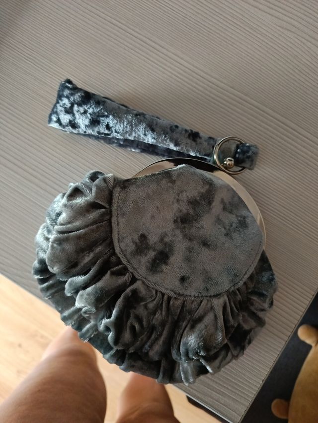 Bolsito terciopelo gris Day a day