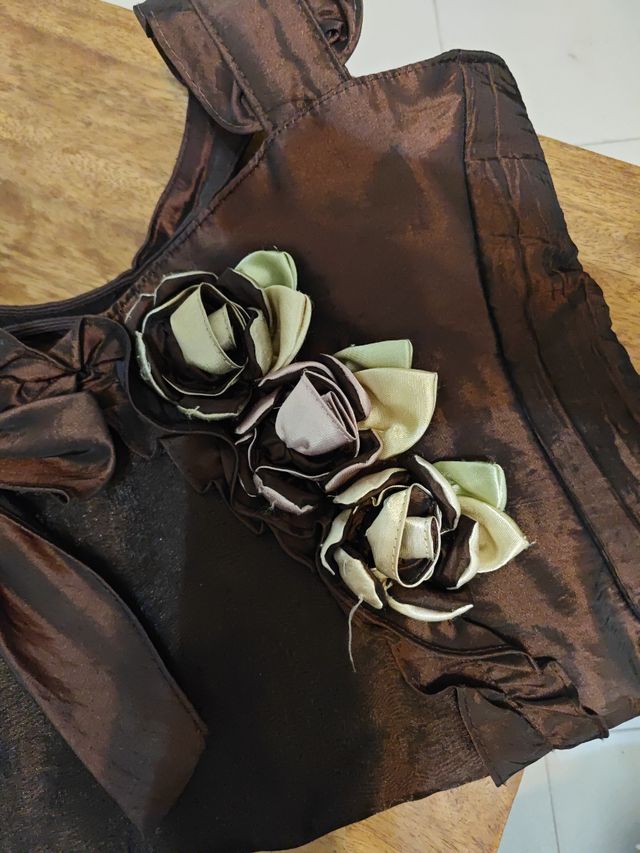 Borsa marrone in taffetà