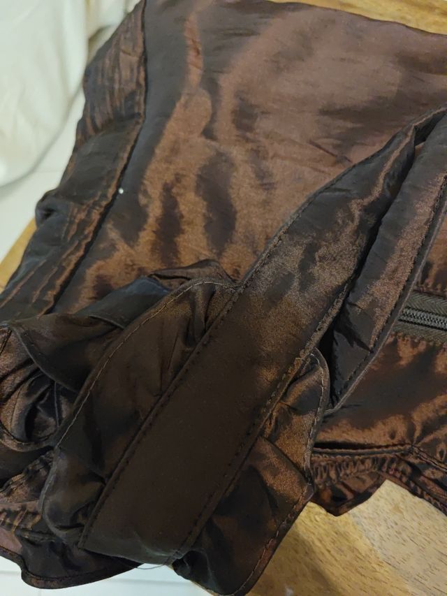 Borsa marrone in taffetà