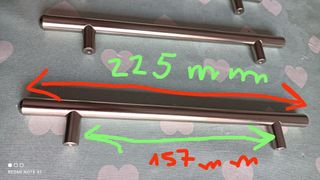 Tiradores acero inoxidable 225mm de largo