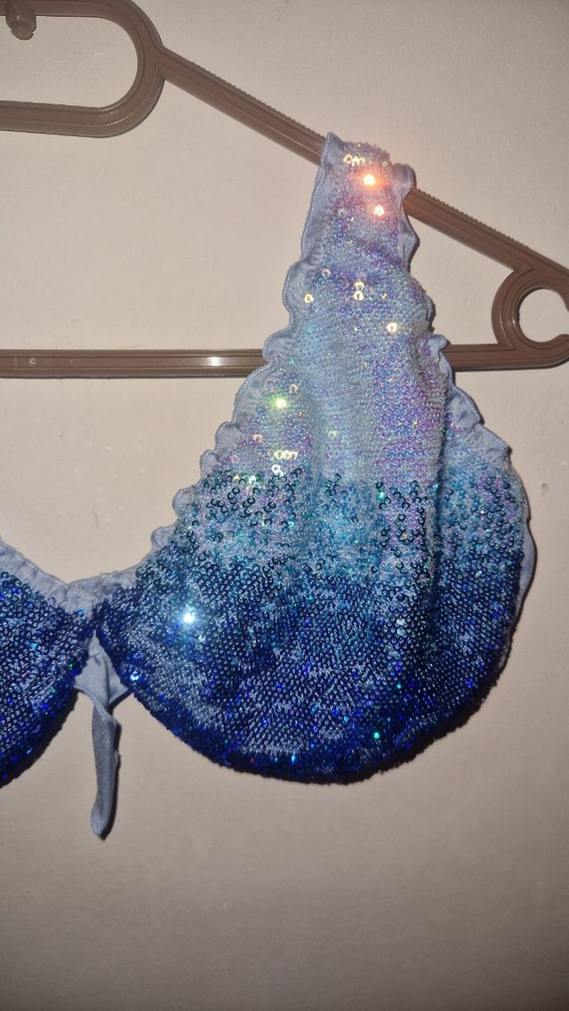 Bikini Set NUOVO Calzedonia paillettes blu