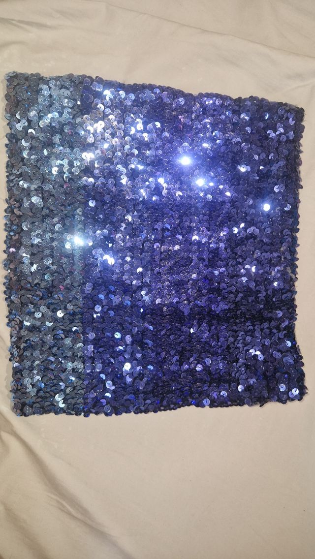 Fascia top con paillettes blu
