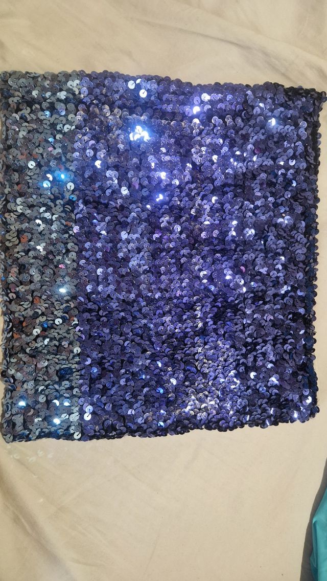 Fascia top con paillettes blu