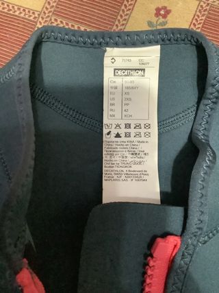 Neopreno Decathlon talla XS