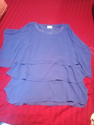 Blusa azul mujer - Talla L