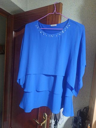 Blusa azul mujer - Talla L