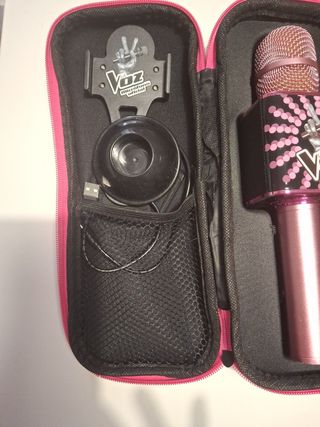 Micrófono Karaoke Toyx la Voz Rosa y Negro