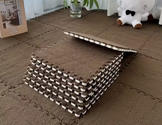 Alfombra infantil 12uds verde-blanco