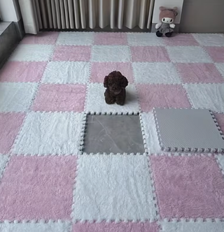 Alfombra infantil 12uds verde-blanco