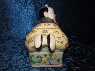 Antigua almohada cojín caja oriental china sellos