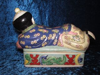 Antigua almohada cojín caja oriental china sellos