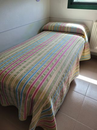 Colcha rayas algodón multicolor 190 x 280.