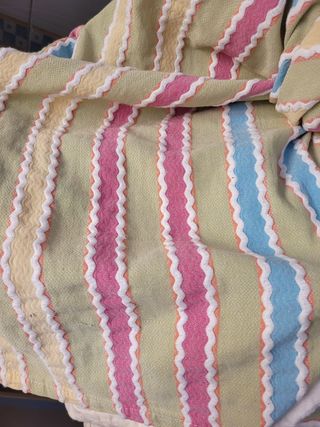 Colcha rayas algodón multicolor 190 x 280.