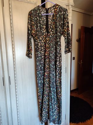 Vestido largo flores - multicolor