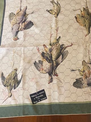 Antico foulard Hermès - Caccia.  Tableau de chasse