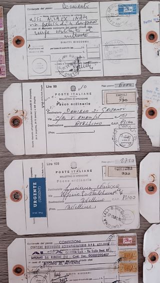 Targhette spedizione anni '80