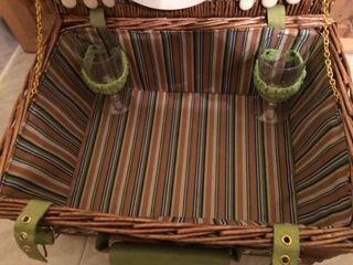 Cesta picnic mimbre - Vajilla completa