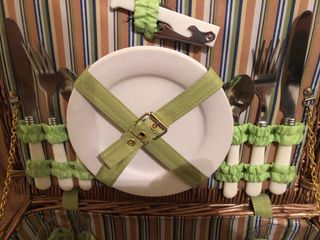 Cesta picnic mimbre - Vajilla completa