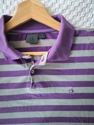 Polo rayas Calvin Klein gris-morado