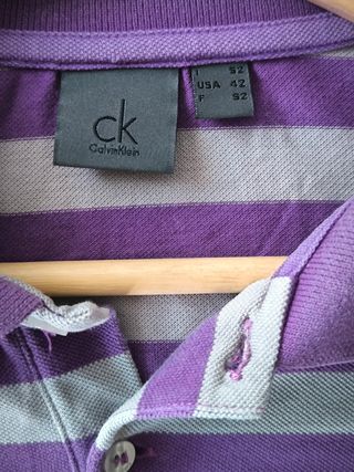 Polo rayas Calvin Klein gris-morado