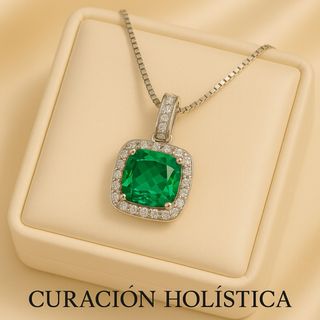 Collar exclusivo de esmeralda nano en plata de ley