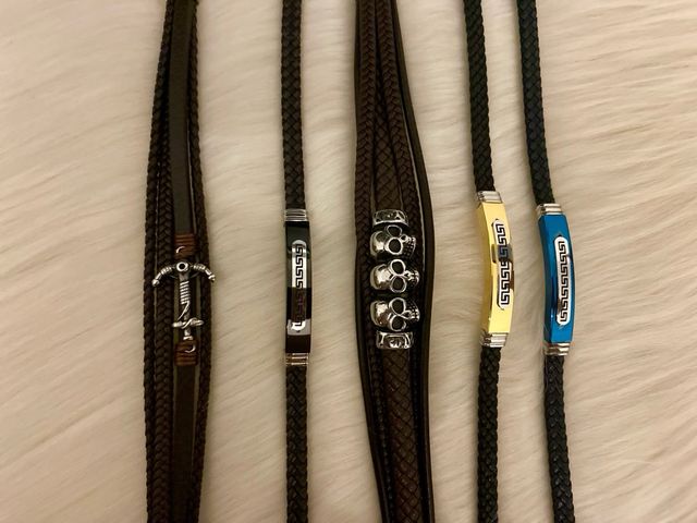 Pulseras cuero hombre - 5uds