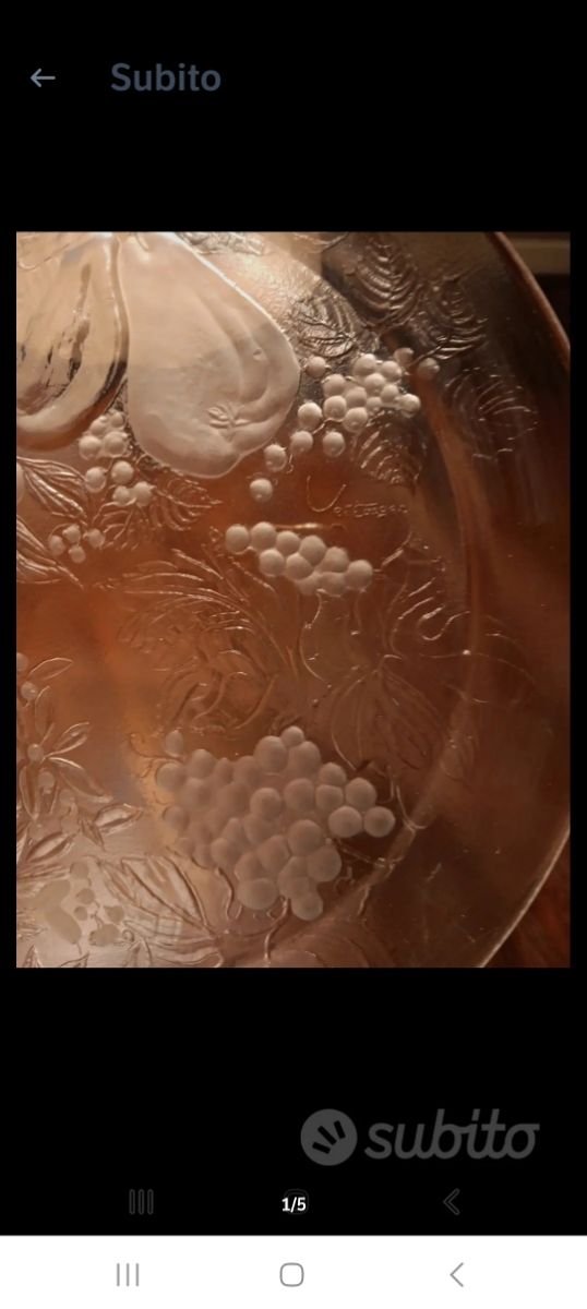 Piatto vetro decorato frutta